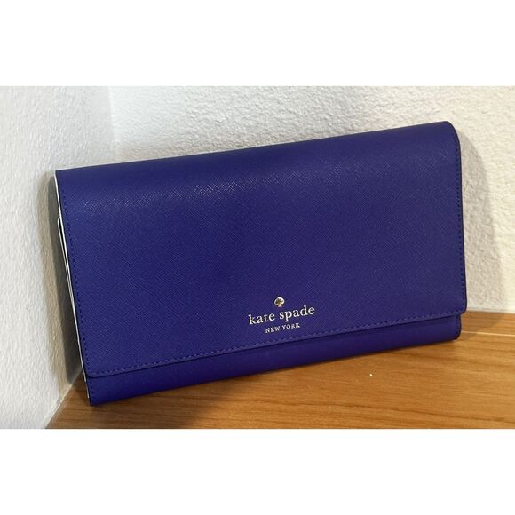 Kate Spade New York Women's Mikas Pond Phoenix Leather  Wallet in Indigo - Picture 1 of 6